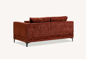 Aluxo Lenox 3 Seater Sofa Range in Rust Velvet