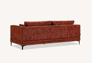 Aluxo Lenox 3 Seater Sofa Range in Rust Velvet