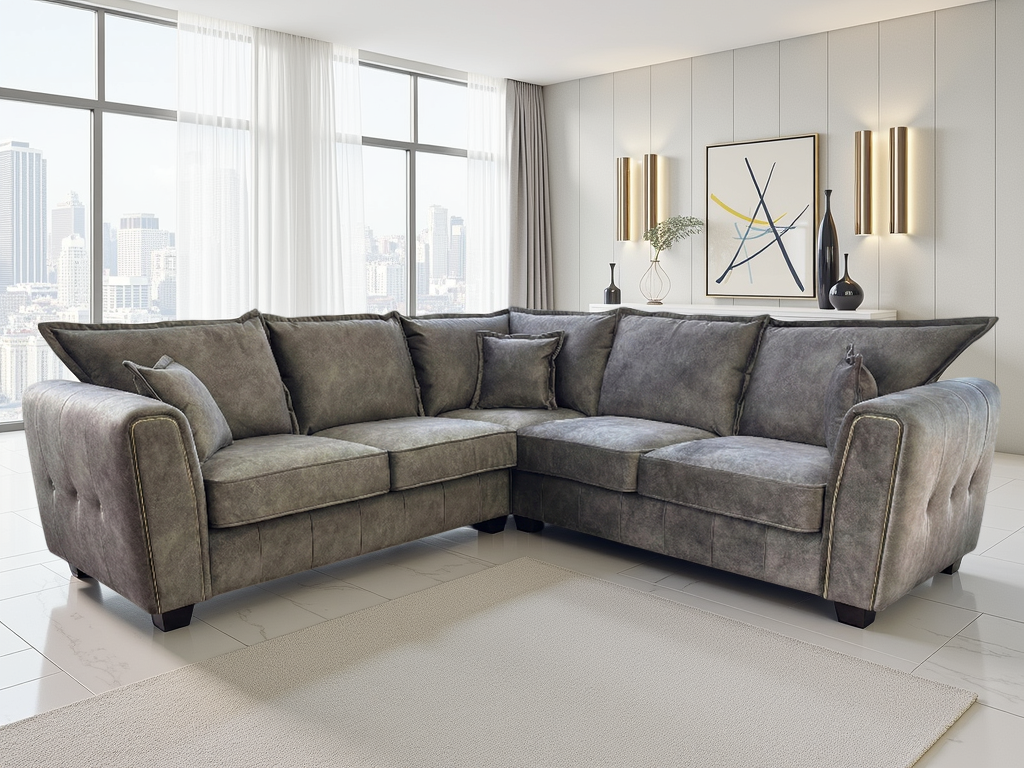 LooksWish Serena Sofa Brown Large Corner