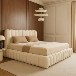 Luxury Cloud 9 Lookswish Teddy Boucle Modern Ottoman Storage Bed Frame Panel Headboard