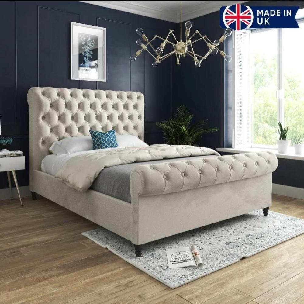 Toronto High Scroll Sleigh Bed