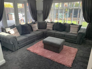 New Verona Chesterfield Sofa 7 Seater Universal Corner Grey Couch