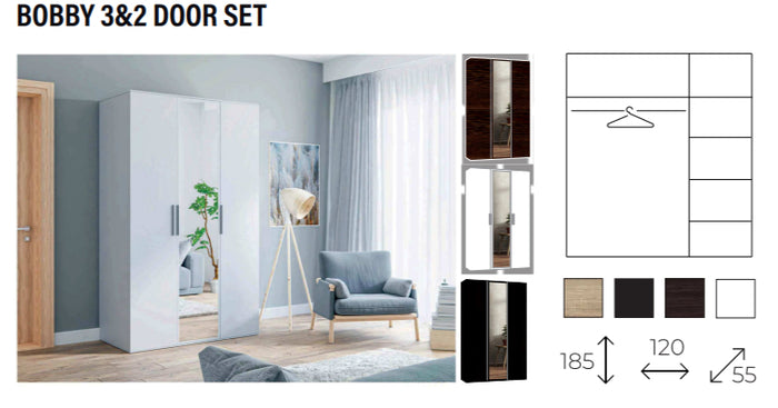 New Elevator LooksWish Luxury BOBBY sliding mirror wardrobe