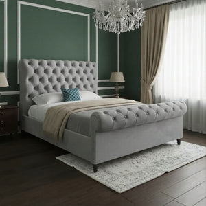 Toronto High Scroll Sleigh Bed