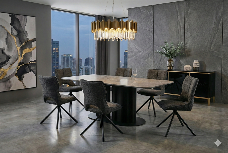 Sydney Grey Ceramic Dining Table - Lookswish