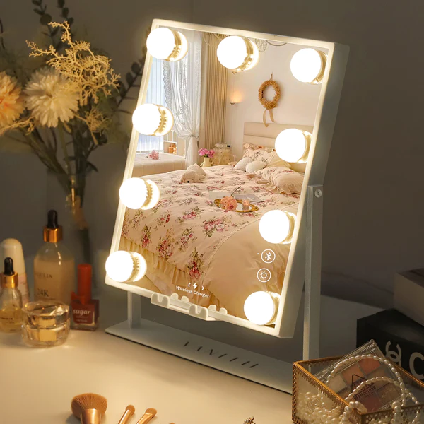 Luxury Gift Ray Fenair Hollywood Glow Vanity Mirror with Wireless Charging M - 9 Dimmable LED Bulbs