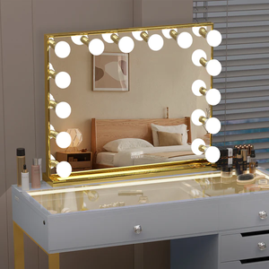 Luxury Ray Chanel Gold Hollywood Vanity Mirror - 14 Dimmable LED Bulbs 3D Mirror Bluetooth Speaker