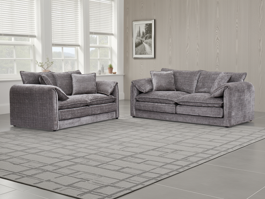 LooksWish Solaya Sofa Grey 3+2 Set