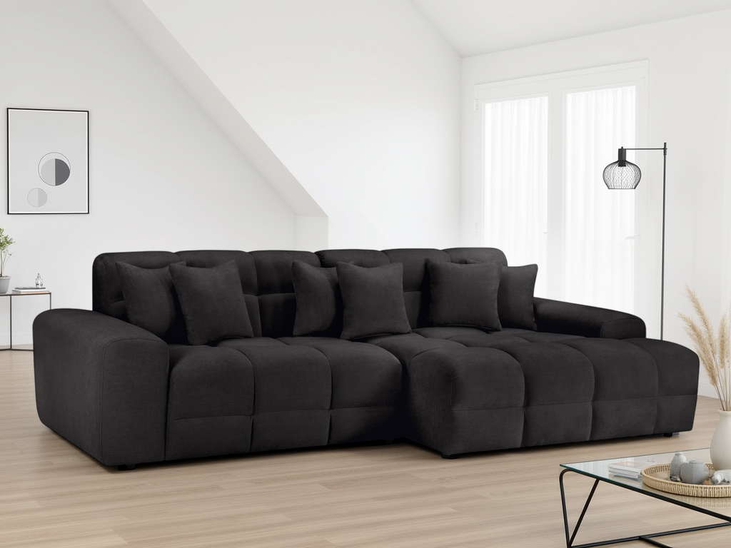 LooksWish Jacob Sofa Black Right Hand Facing Corner