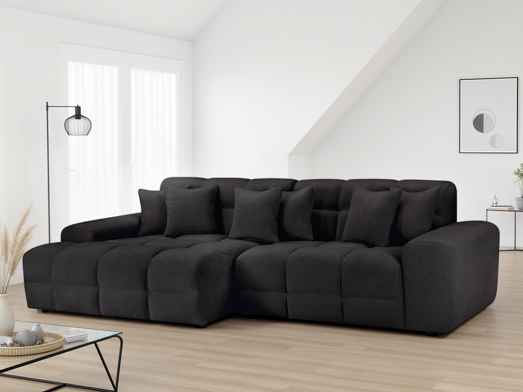 LooksWish Jacob Sofa Black Left Hand Facing Corner