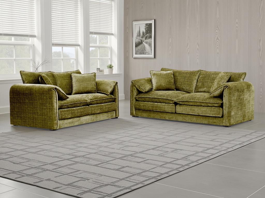 LooksWish Solaya Sofa Green 3+2 Set