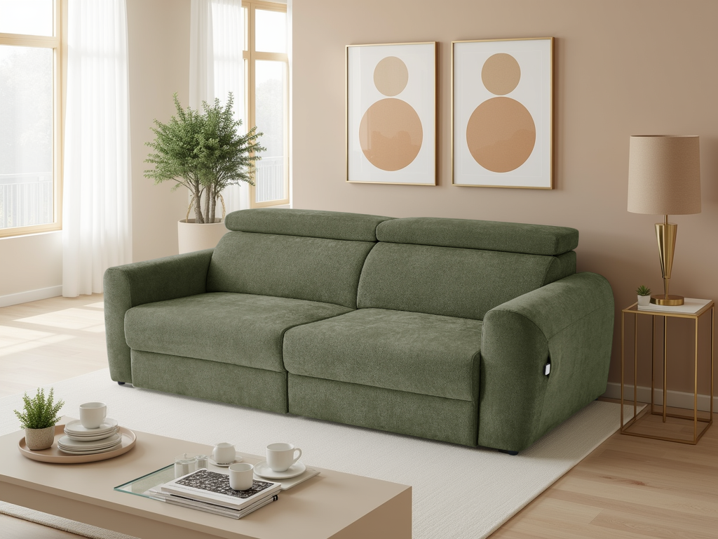 LookWish Dakota Electric Sofabed Green 3 Seater