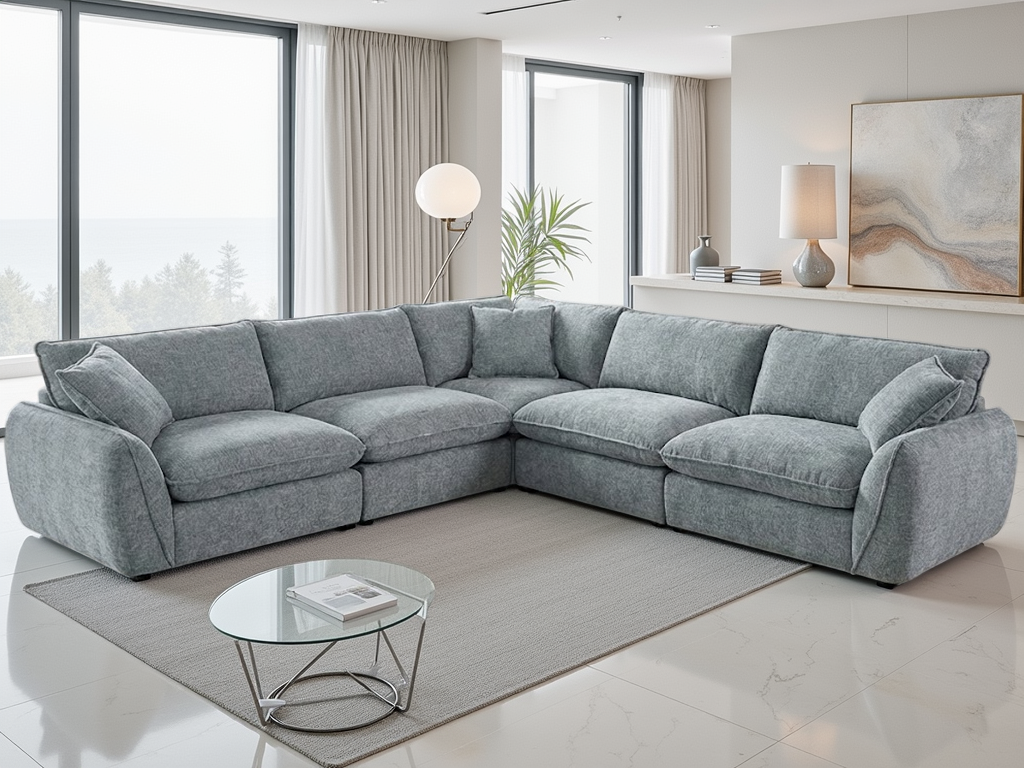 LooksWish Berlin Sofa Grey Large Corner