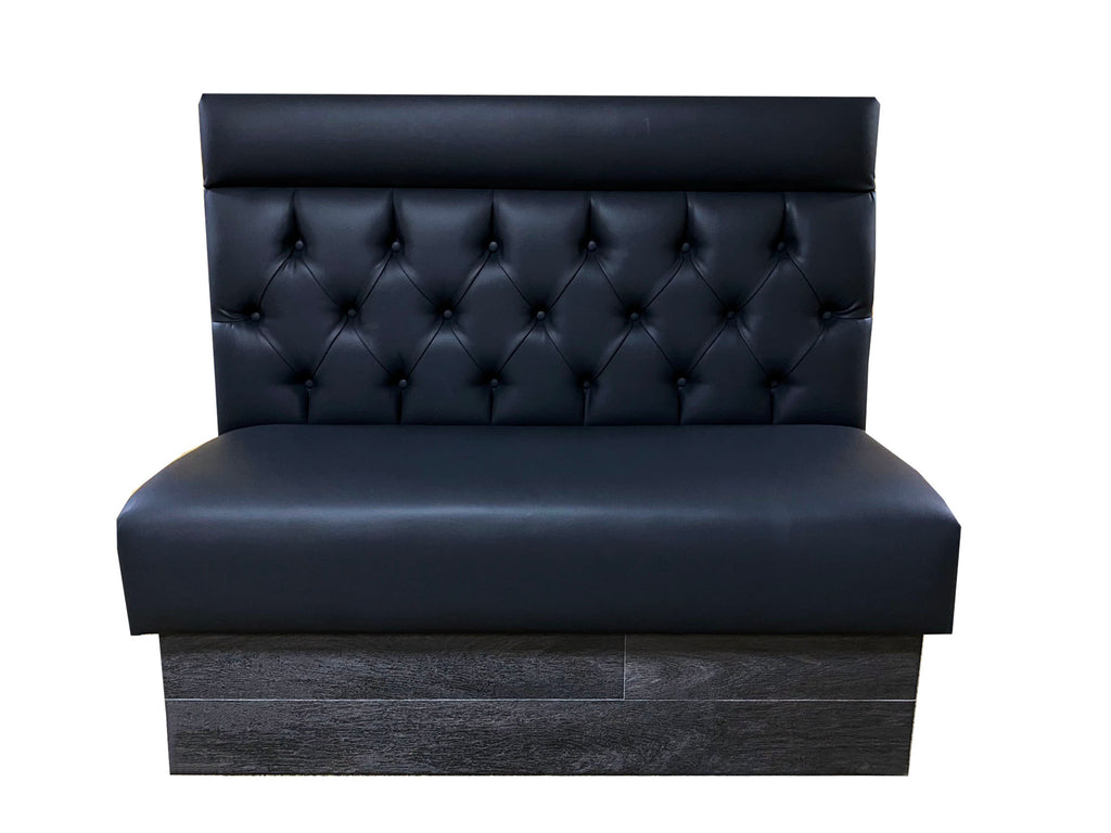 Faux Leather Deep Buttoned Back Booth Seating With Head Roll 1100mm Tall