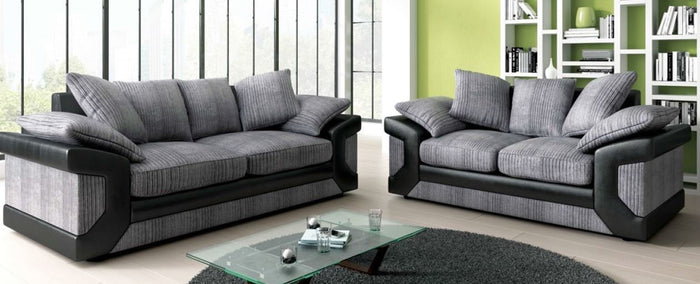 Dino Jumbo Fabric/Leather 3+2 Seater Sofa Set