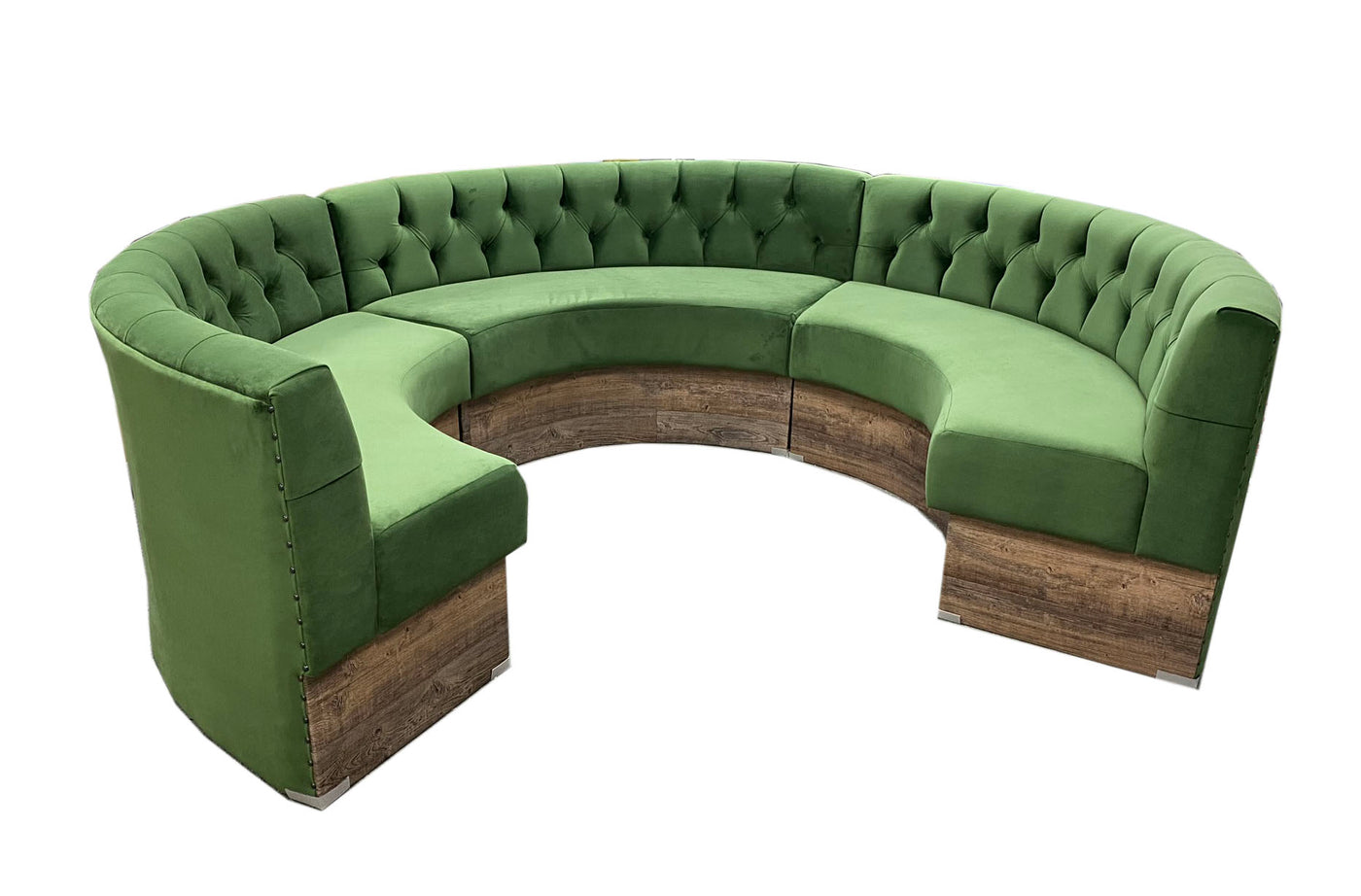 Faux Leather Buttoned Back Semi-Circular C-Shaped Booth Seating 900mm Tall