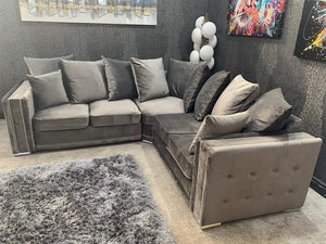 Alaska Plush Velvet 5 Seater Double Corner Sofa