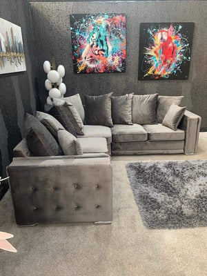 Alaska Plush Velvet 5 Seater Double Corner Sofa