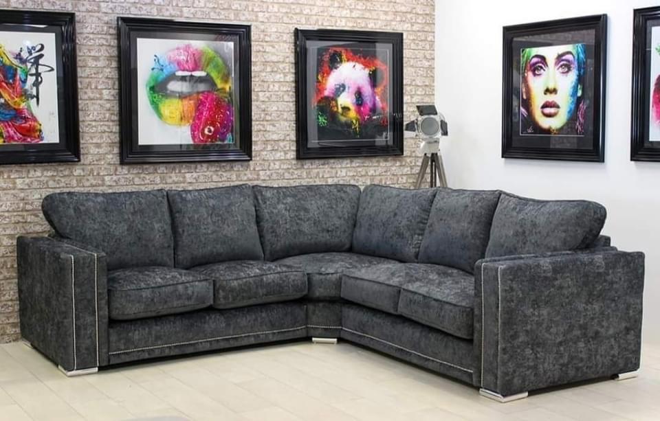 Alaska Truffle Fabric Double Corner Sofa Fullback