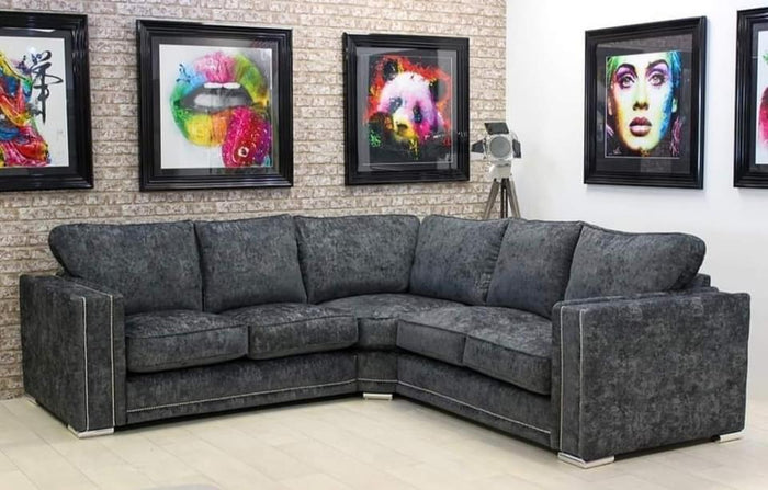 Alaska Truffle Fabric Double Corner Sofa Fullback