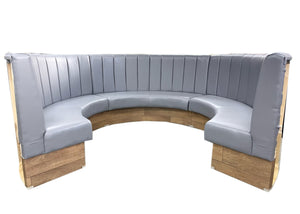 Faux Leather Fluted Semi-Circular & C-Shaped Booth Seating 1100mm Tall