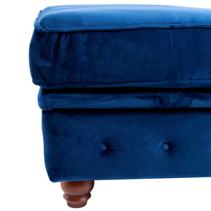 Chesterfield Universal Matching Footstool Blue