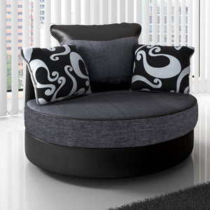 Shannon Fabric/Leather Cuddle Chair