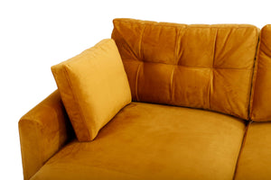Hira Chaise Comfy 3+2 Seater Sofa in Mustard