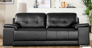 Kansas Black Leather 3+2 Seater Sofa Set