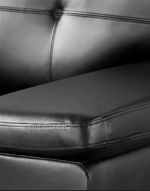 Kansas Black Leather 3+2 Seater Sofa Set