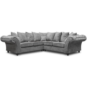 Nicole Chesterfield Grey Sofa 5 Seater Corner Couch