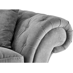 Nicole Chesterfield Grey Sofa 5 Seater Corner Couch