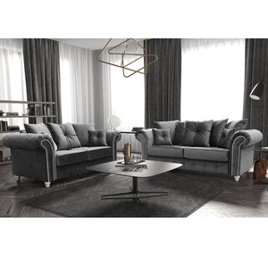 Olympia Chesterfield Plush Velvet 3+2 Sofa Set