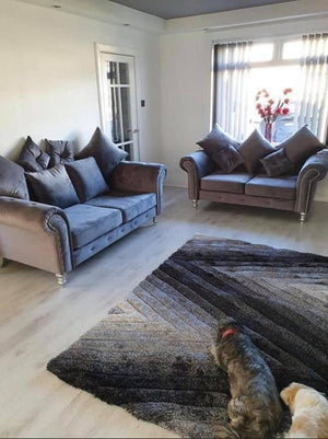 Olympia Chesterfield Plush Velvet 3+2 Sofa Set