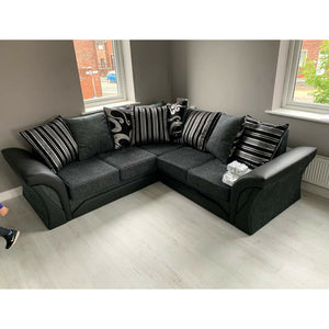 Shannon Fabric/Leather Sofa Double Corner