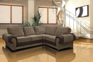 Tango Jumbo 4 Seater Left Corner Brown Sofa