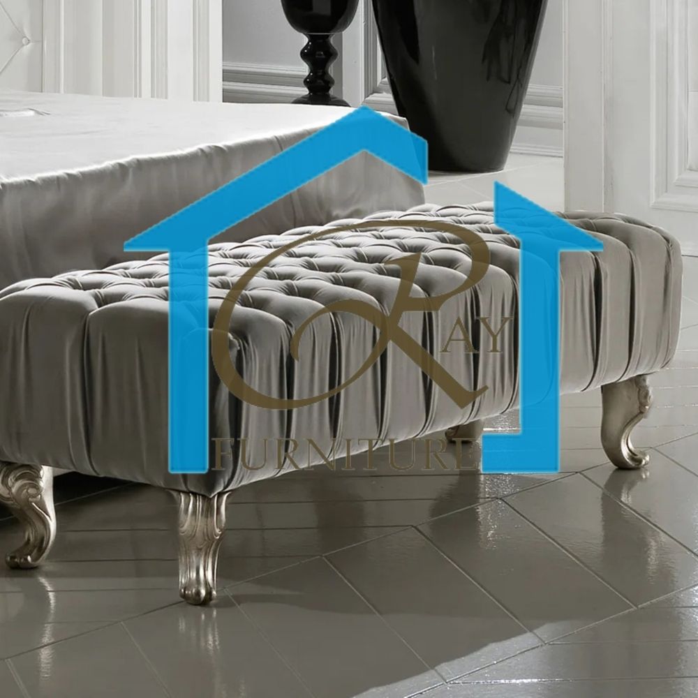 LONDONA LUXURY FOOTSTOOL BENCH PLUSH VELVET UPHOLSTERED COFFEE TABLE BENCH FOOT-STOOL END TABLE