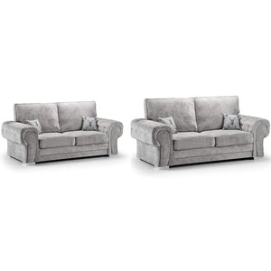 Vegas Chesterfield Sofa 3+2 Seater Light Grey