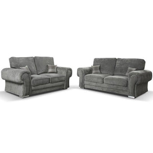 Vegas Chesterfield Sofa 3+2 Seater Mid Grey