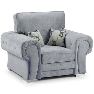 Vegas Range Chesterfield Armchair Light Grey