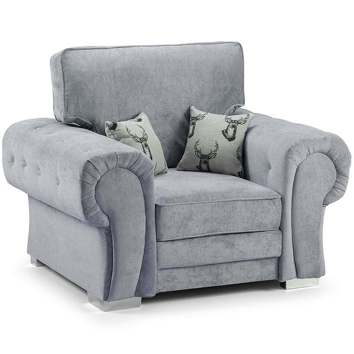 Vegas Range Chesterfield Armchair Light Grey