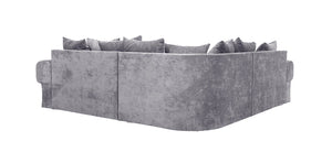 Verona U-Shape Chesterfield Sofas 5 Sections Plush Velvet Scatter Sofa