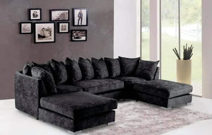 Belgravia U-Shape Black Kenzington Corner Scatter Back Sofa