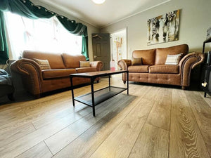 Oakland Faux Leather 3+2 Seater Sofa Set in Brown