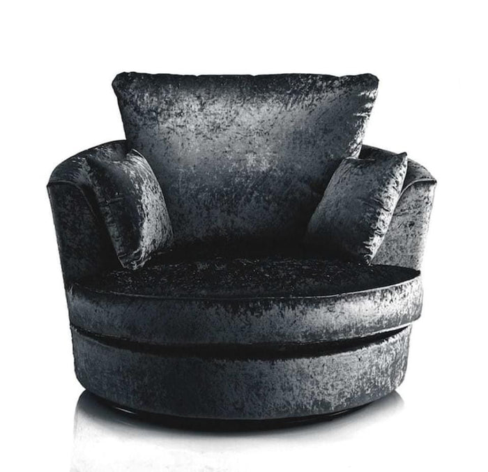 Milan Cuddle Chair Black Crushed Velvet