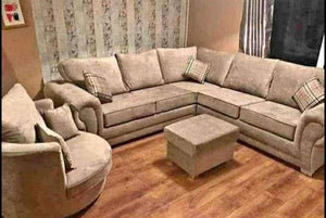 Vegas Chesterfield Full Back Corner Sofa Mink