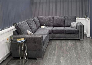 Alaska Truffle Fabric Double Corner Sofa Fullback