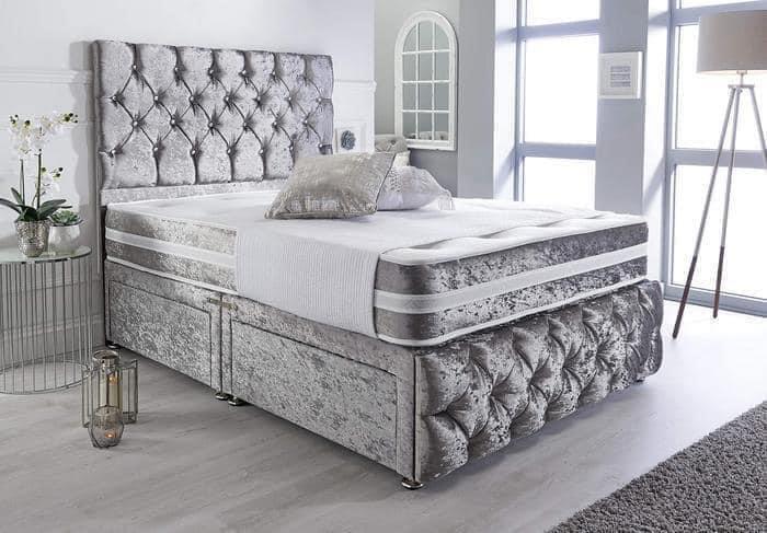 Divan Chesterfield Headboard Footboard Storage 2 Drawer's Beds All Colours